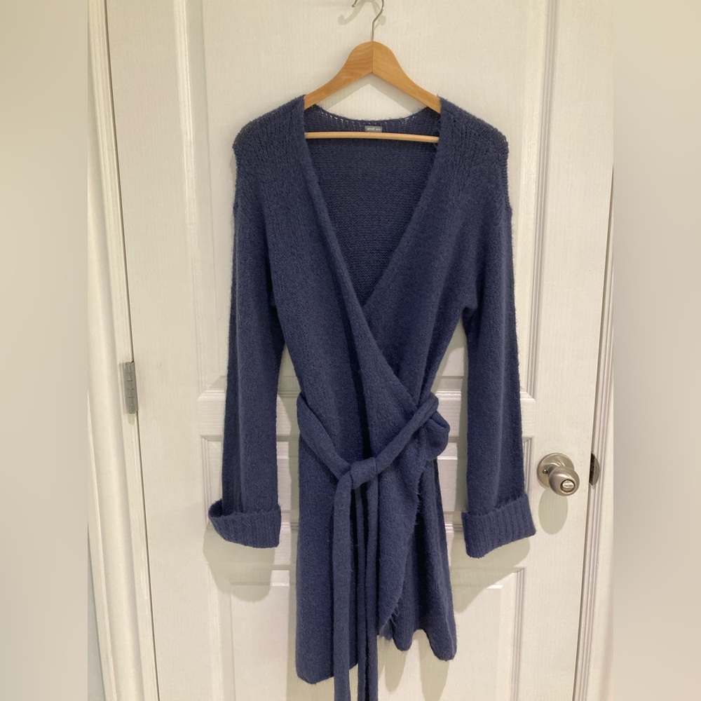 Aerie women’s blue wrap cardigan sweater robe size xs